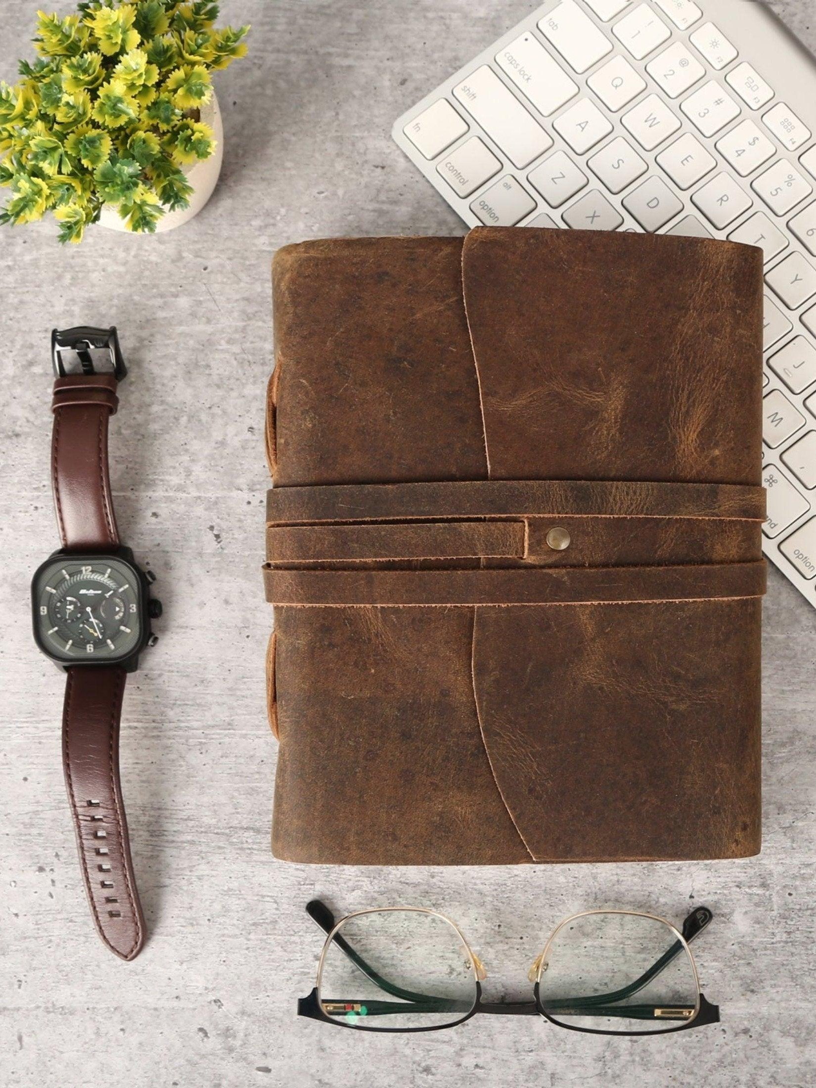 Handmade Leather Journal, Medium (Brown Tan, 8 x 6 Inches) product image (1)