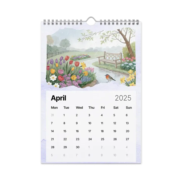 WATERCOLOR SEASONAL SCENES WALL CALENDAR 2025 product image (1)