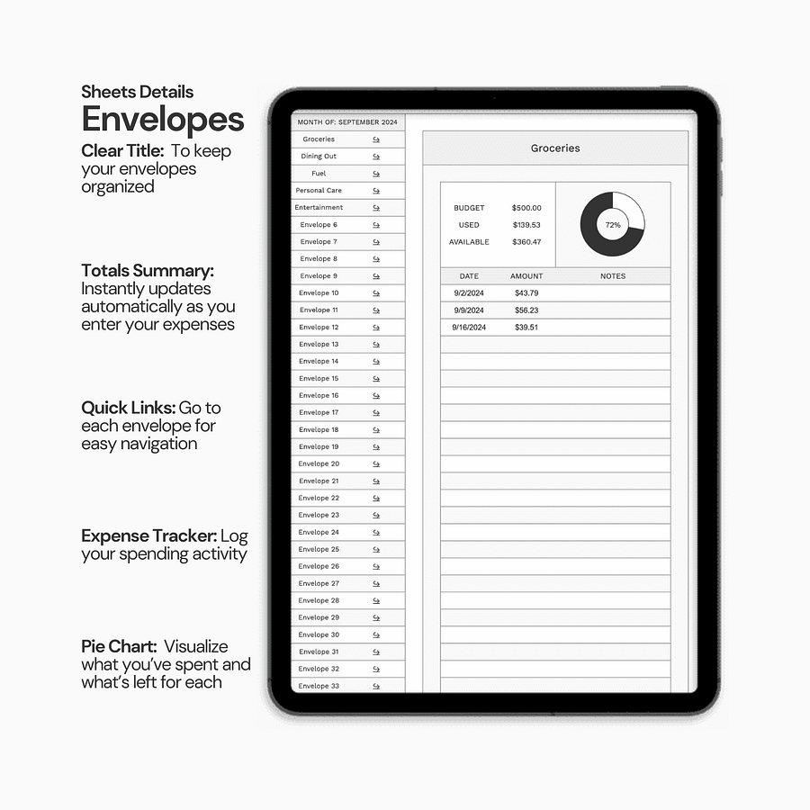 Digital Cash Envelope Budget Spreadsheet System product image (6)