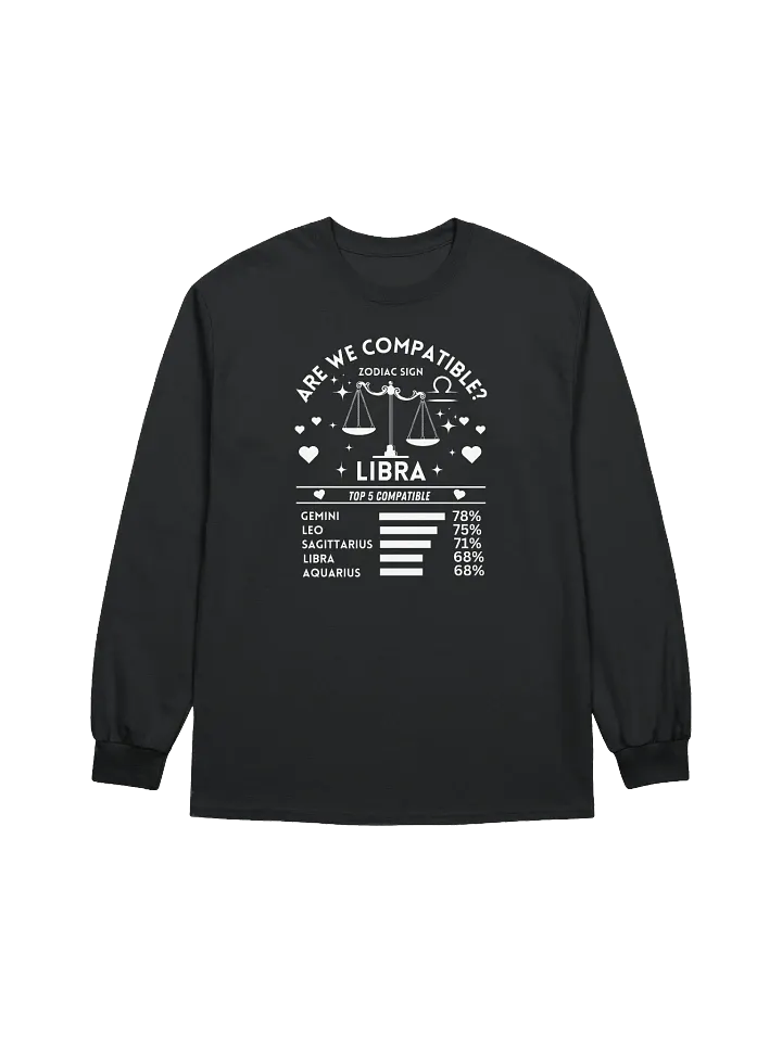 Libra Zodiac Sign Romantic Compatibility - Gildan Ultra Cotton Unisex Long Sleeve T-Shirt - Dark Colors product image (2)