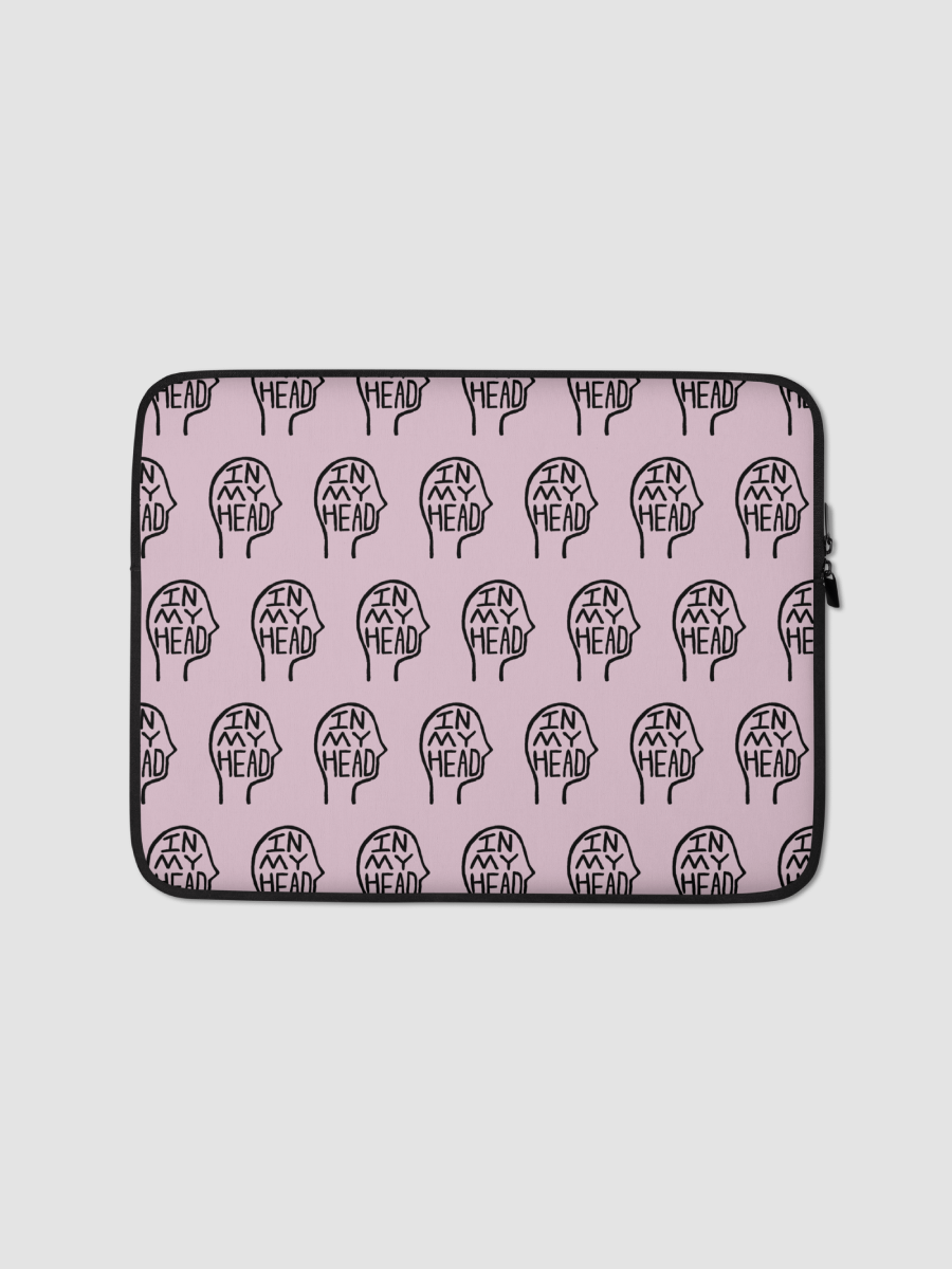 In My Head pink laptop sleeve product image (1)