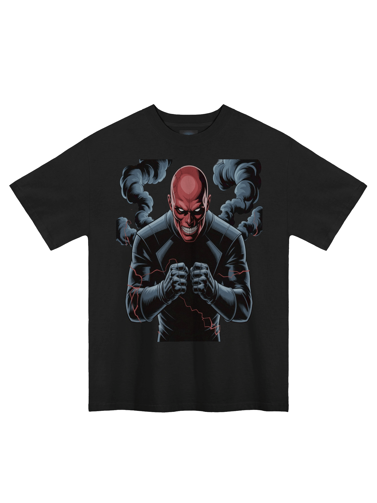 Ethereal Fury: Red Skull Oversized Faded T-Shirt product image (3)