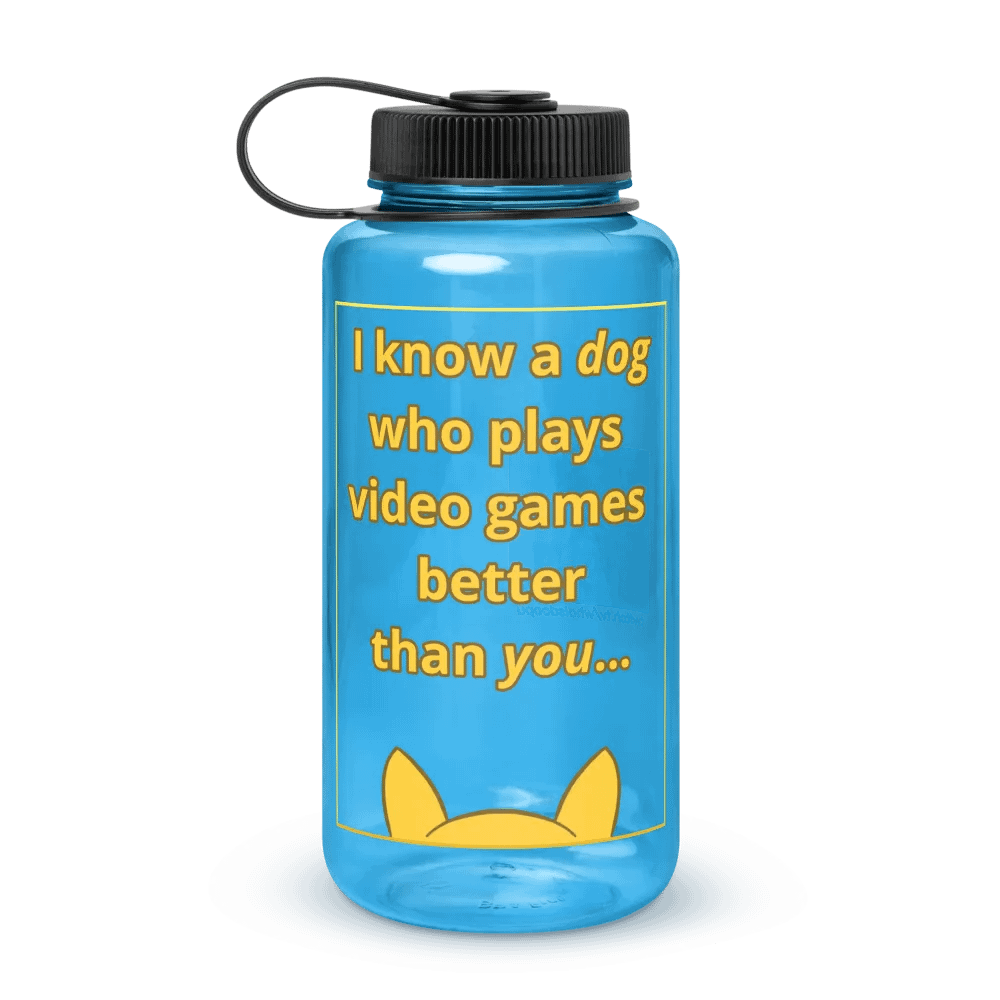 Doopsters - I know a Dog Gamer - Wide Mouthed Water Bottle 32 Ounce product image (1)