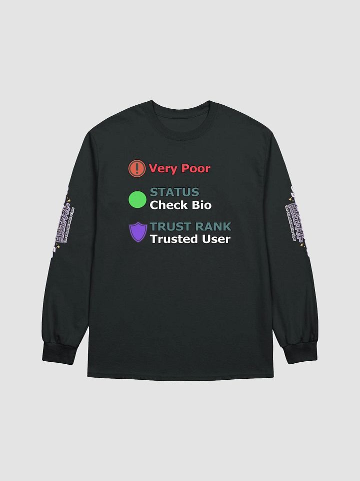 Cotton Long Sleeve T-Shirt (Unisex) - Byakko VR Stats Edition product image (2)