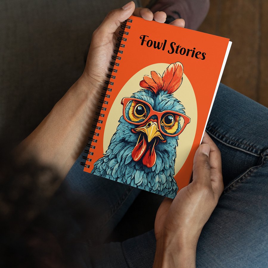 Fowl Stories Chicken with Glasses Spiral Notebook product image (3)