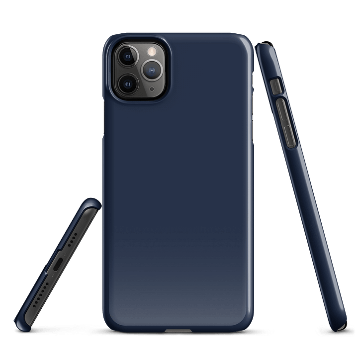 Navy Blue Solid Color iPhone® Glossy Snap Case product image (3)