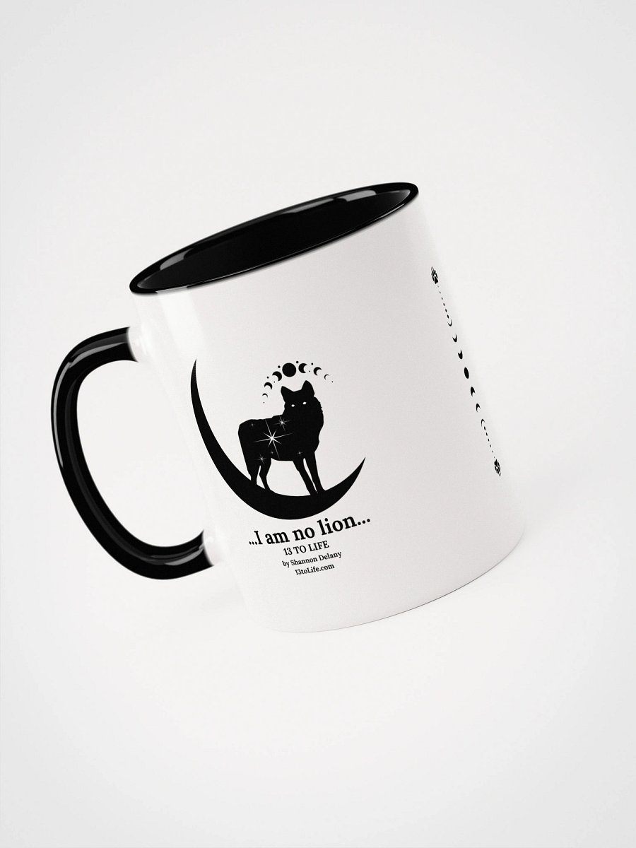 I Am No Lion – Wolf and Moon Mug – 13 TO LIFE Mug with Accent Color Interior and Handle product image (36)