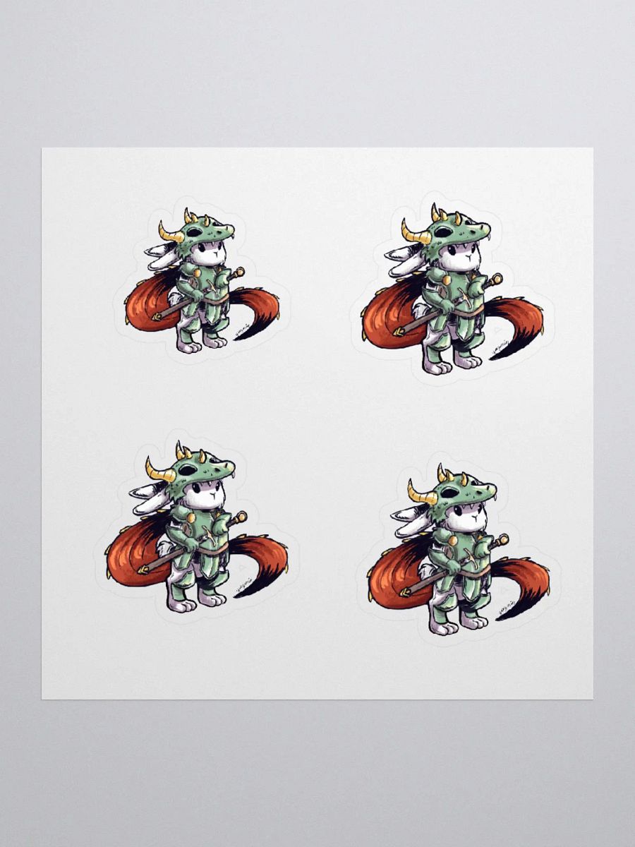 Rabbit Dragon Knight Stickers - Fantasy Animal Art Decals product image (1)