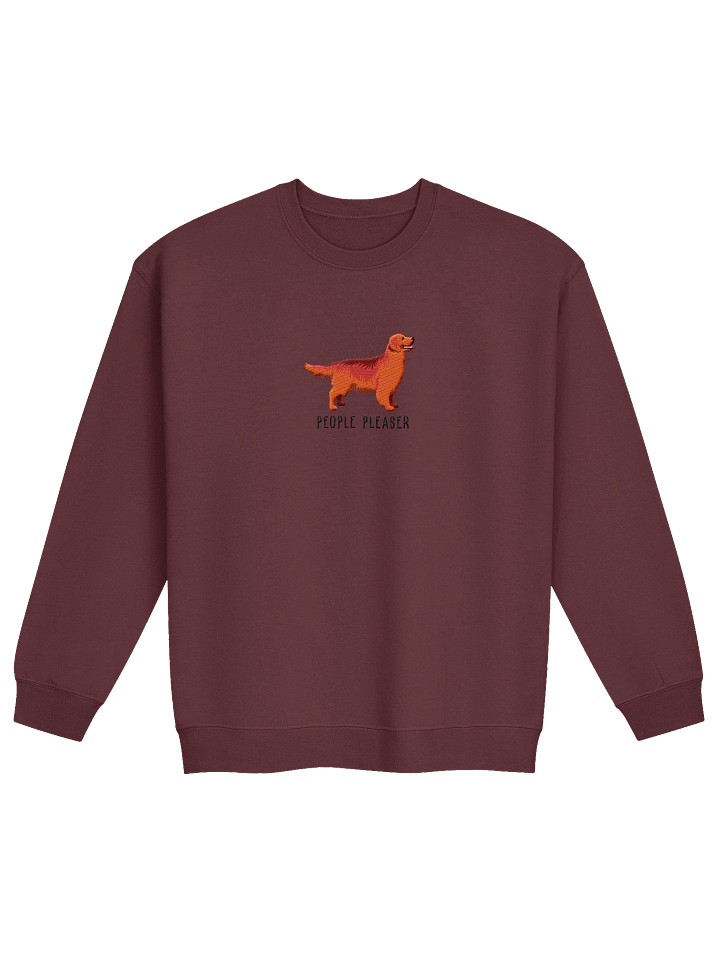 People Pleaser Sweatshirt (Embroidered) of a Golden Retriever(Red) product image (1)