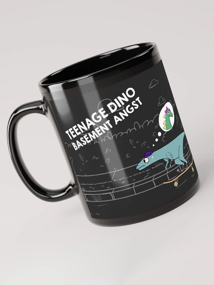 Teenage Dino Basement Angst Black Mug product image (1)