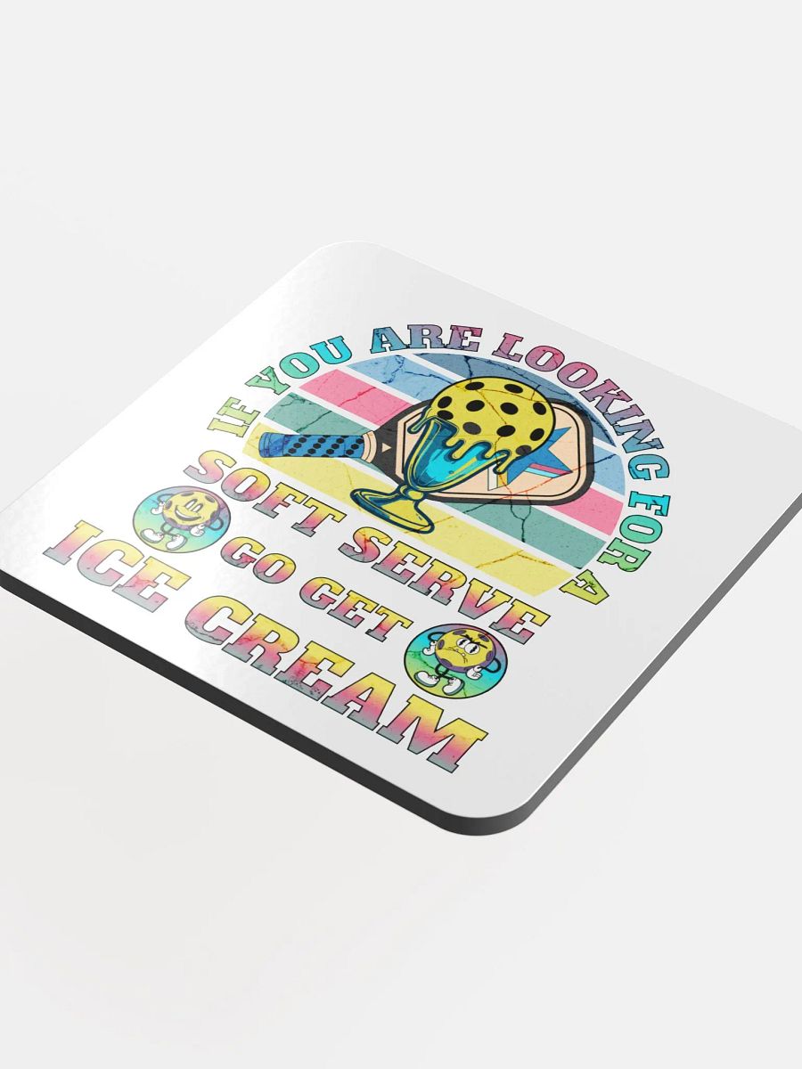 Soft Serve Go Get Ice Cream Pickleball Sweet Serve Coaster product image (4)