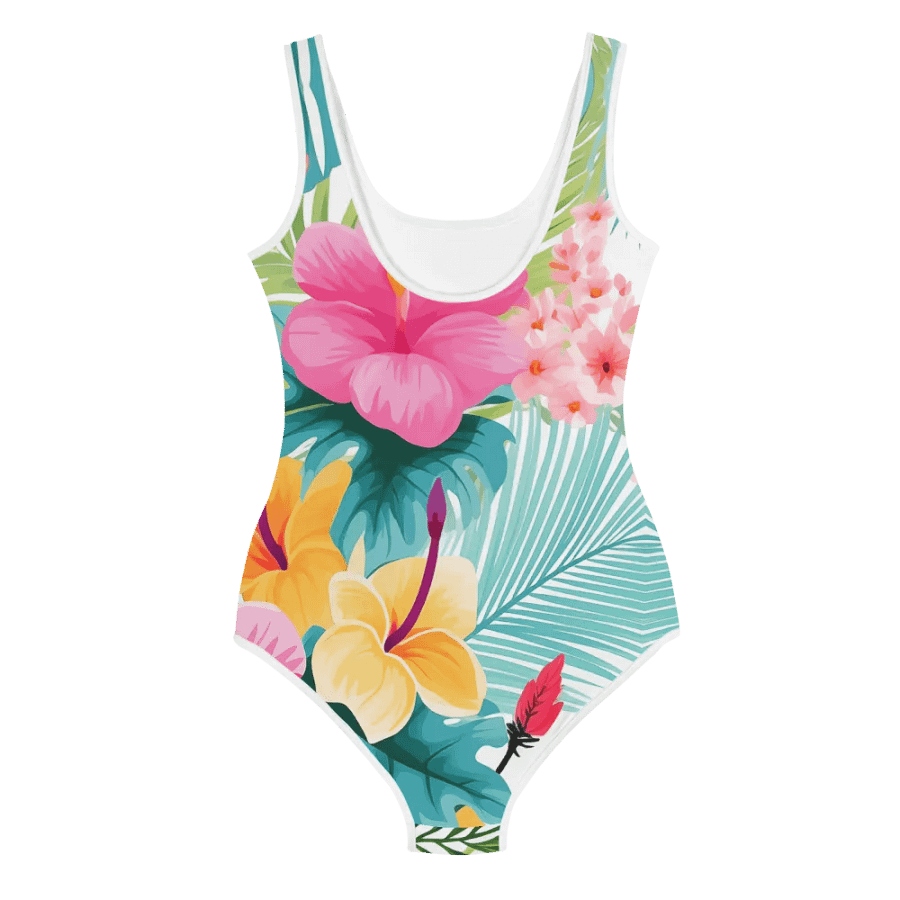 Youth Recycled One-Piece Swimsuit – Tropical Bloom product image (2)