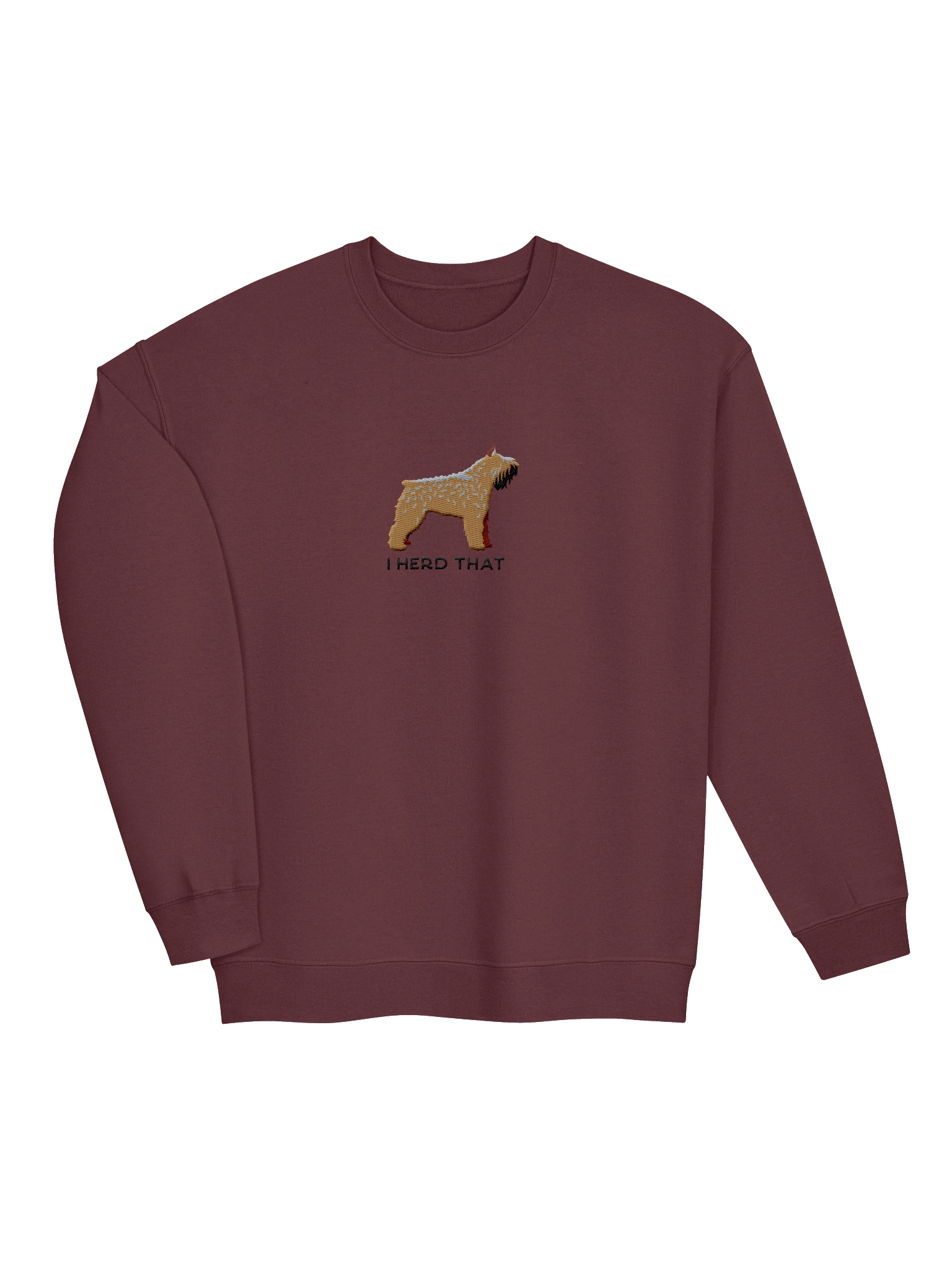 I Herd That Sweatshirt (Embroidered) of a Bouvier Des Flandres(Tan, Cropped Ears) product image (16)