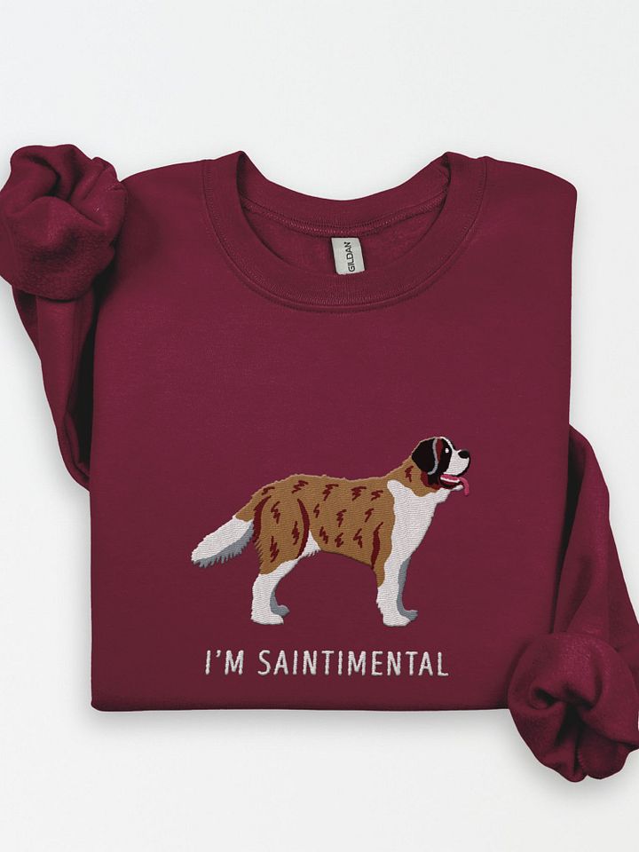 I'm Saintimental Sweatshirt (Embroidered) of a Saint Bernard(Brindle) product image (1)