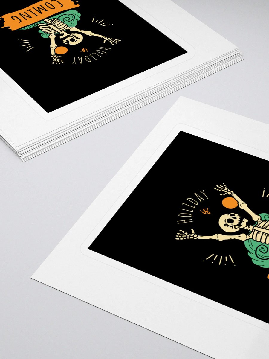 Excited Skeleton Holiday Kiss Cut Stickers product image (4)