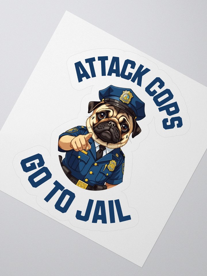 "Attack Cops Go to Jail" Stickers - Blue Ink product image (4)