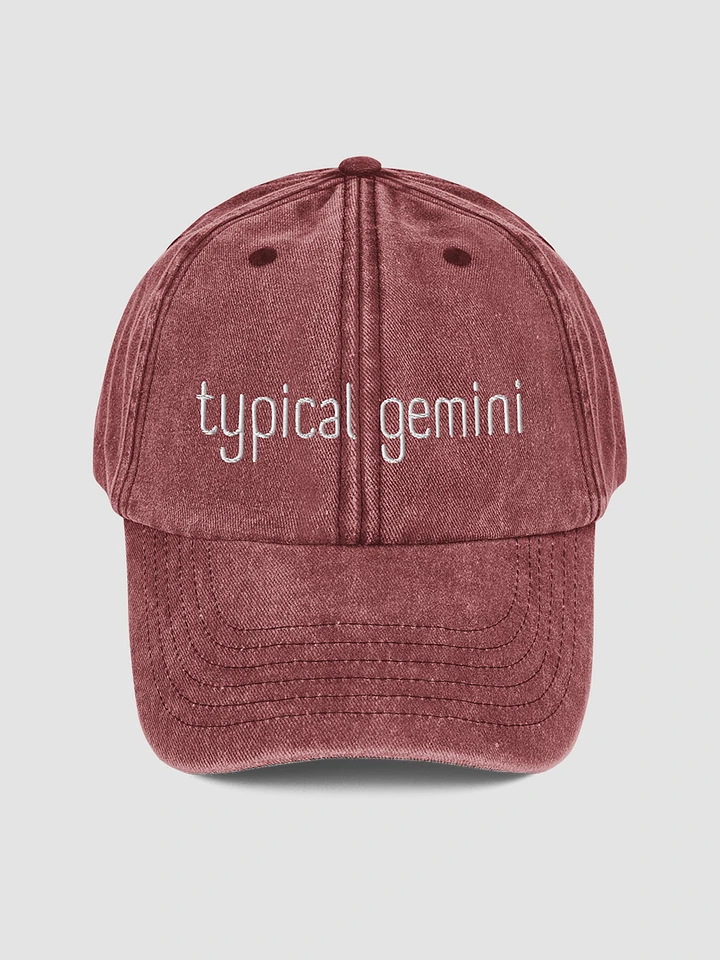 Typical Gemini White on Red Vintage Wash Dad Hat product image (1)