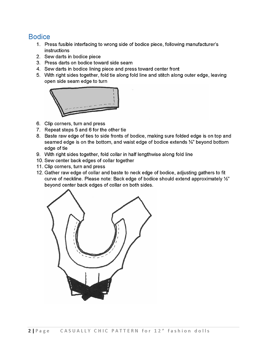 Casually Chic sewing pattern for 12" fashion dolls product image (3)