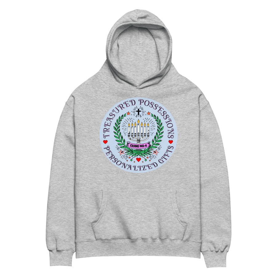 Exquisite Personalized Hoodie: Menorah & Cross Design product image (2)