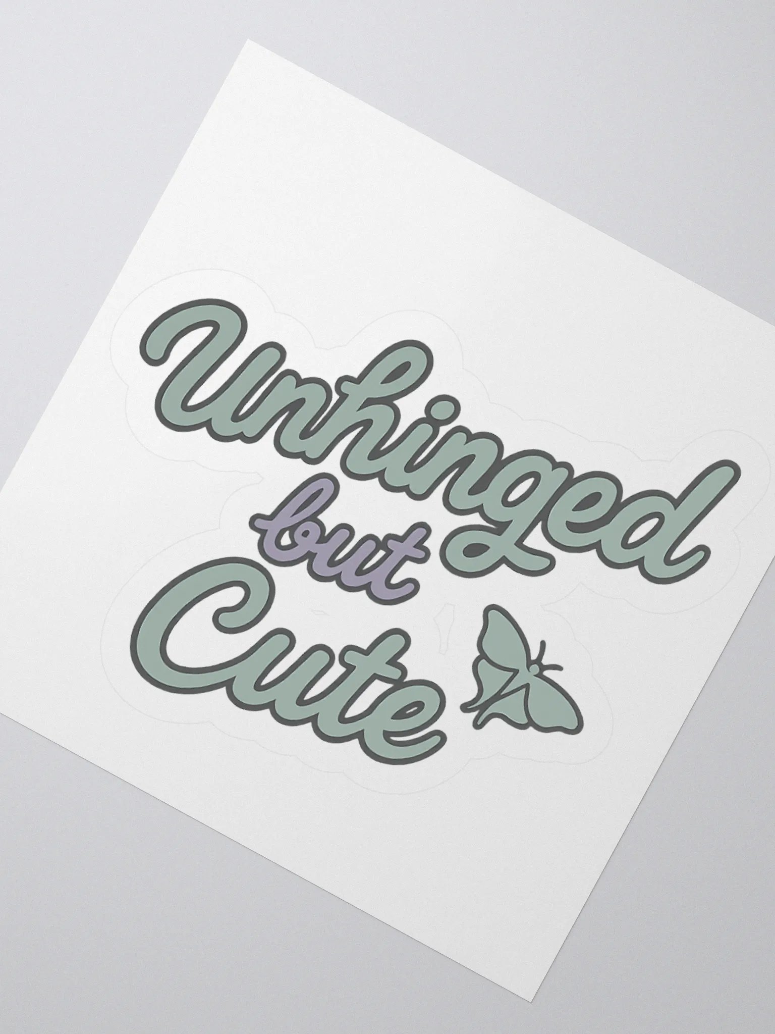 Unhinged but Cute – Vinyl Sticker product image (2)