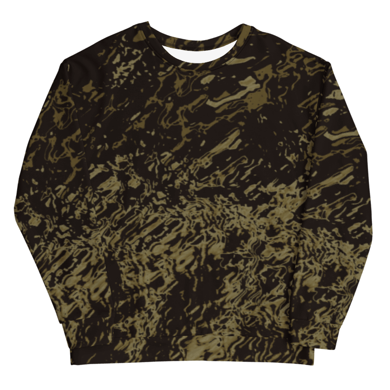Abstract Brown and Black Marble Effect Unisex All Over Print Sweatshirt product image (9)