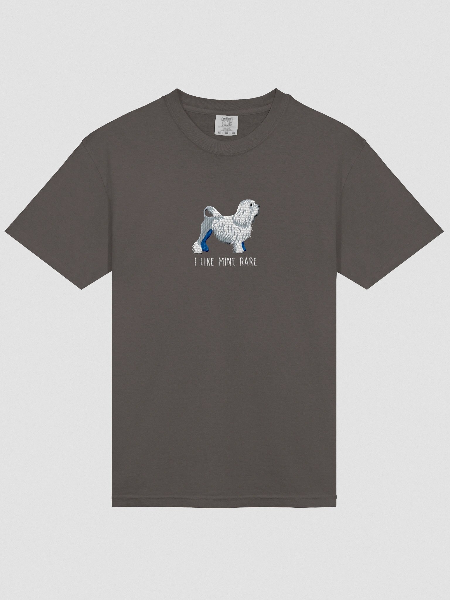 I Like Mine Rare T-Shirt(Embroidered) of a Lowchen(White) product image (6)