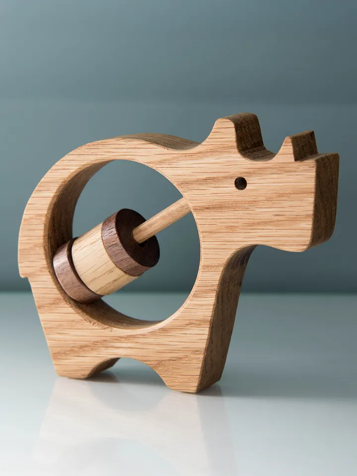 Rhino Wooden Baby Rattle Toy | Digital Plans product image (2)