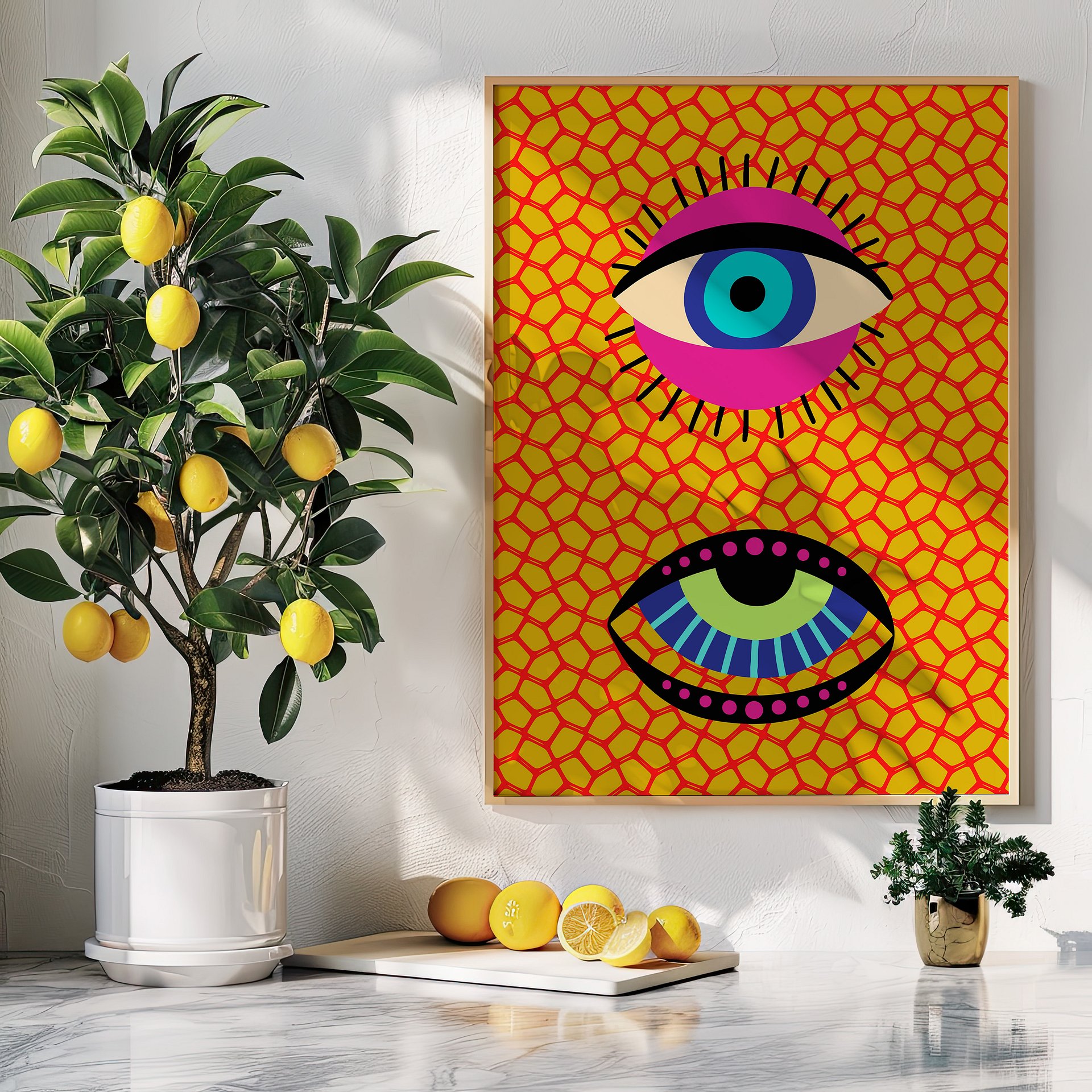 Yayoi Kusama Evil Eyes Maximalist Art Print product image (5)