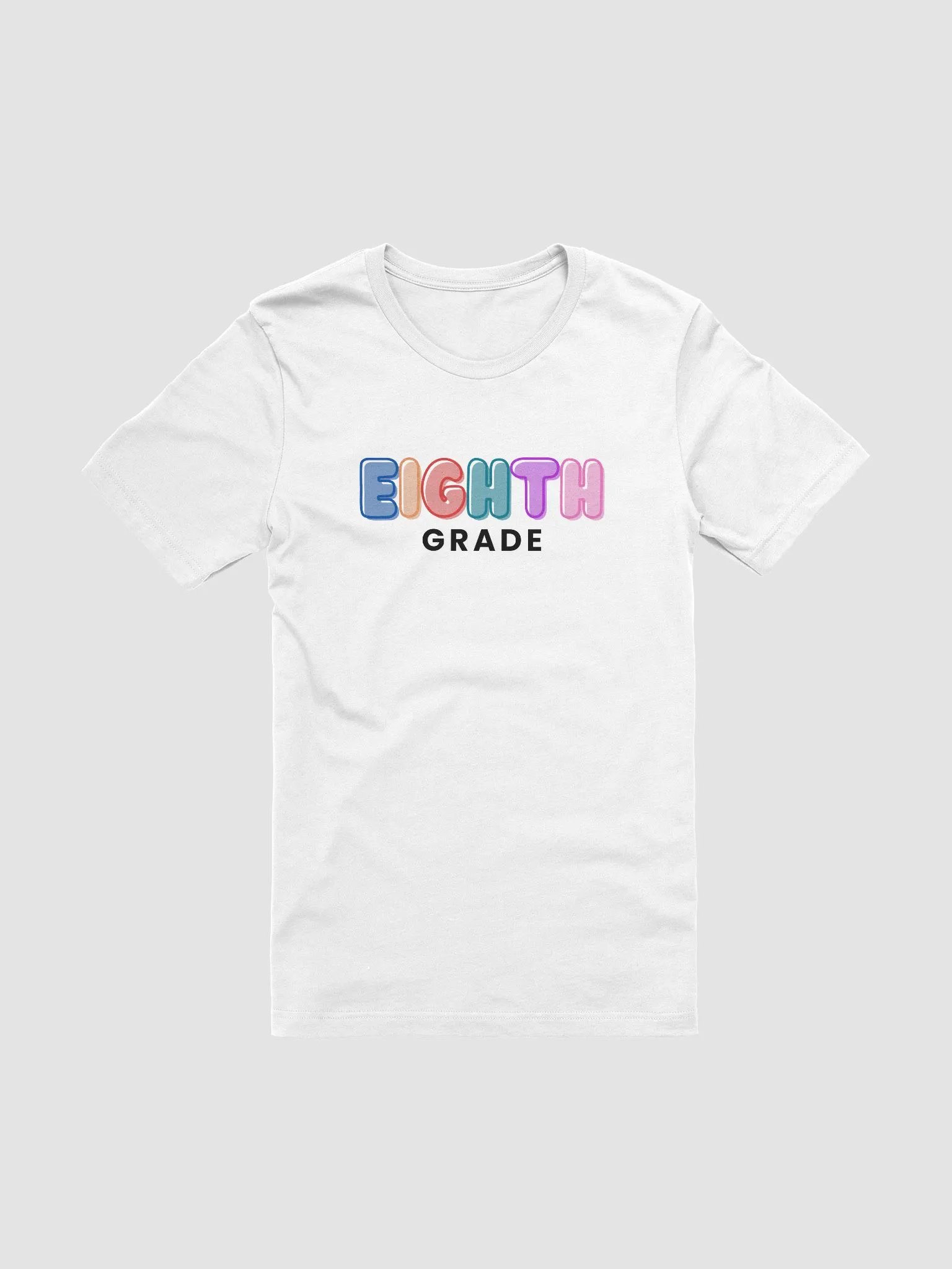 8th Grade Teacher Bubble Letters Graphic T-Shirt product image (2)