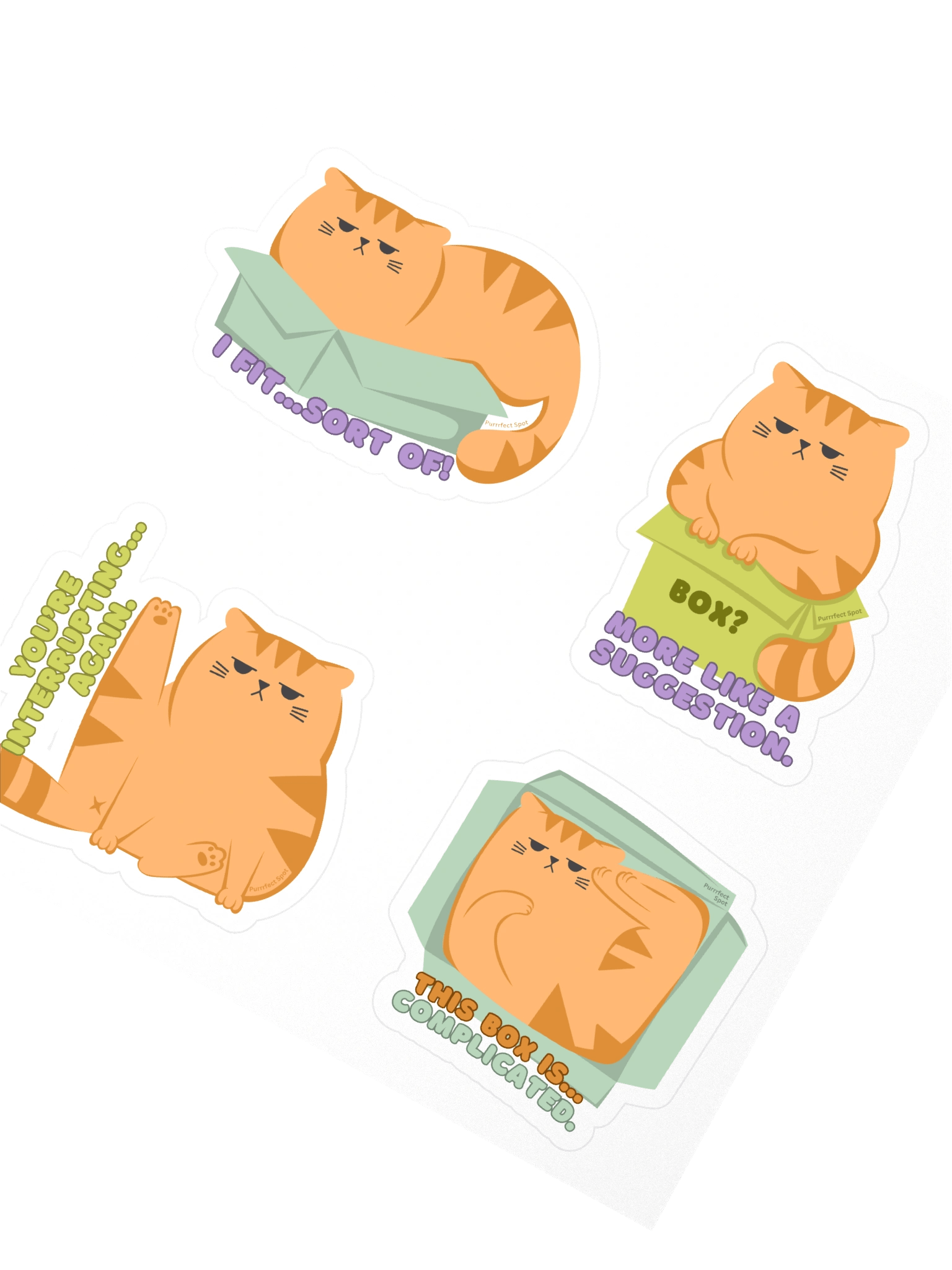 Comical Orange Cat Sticker Set product image (2)