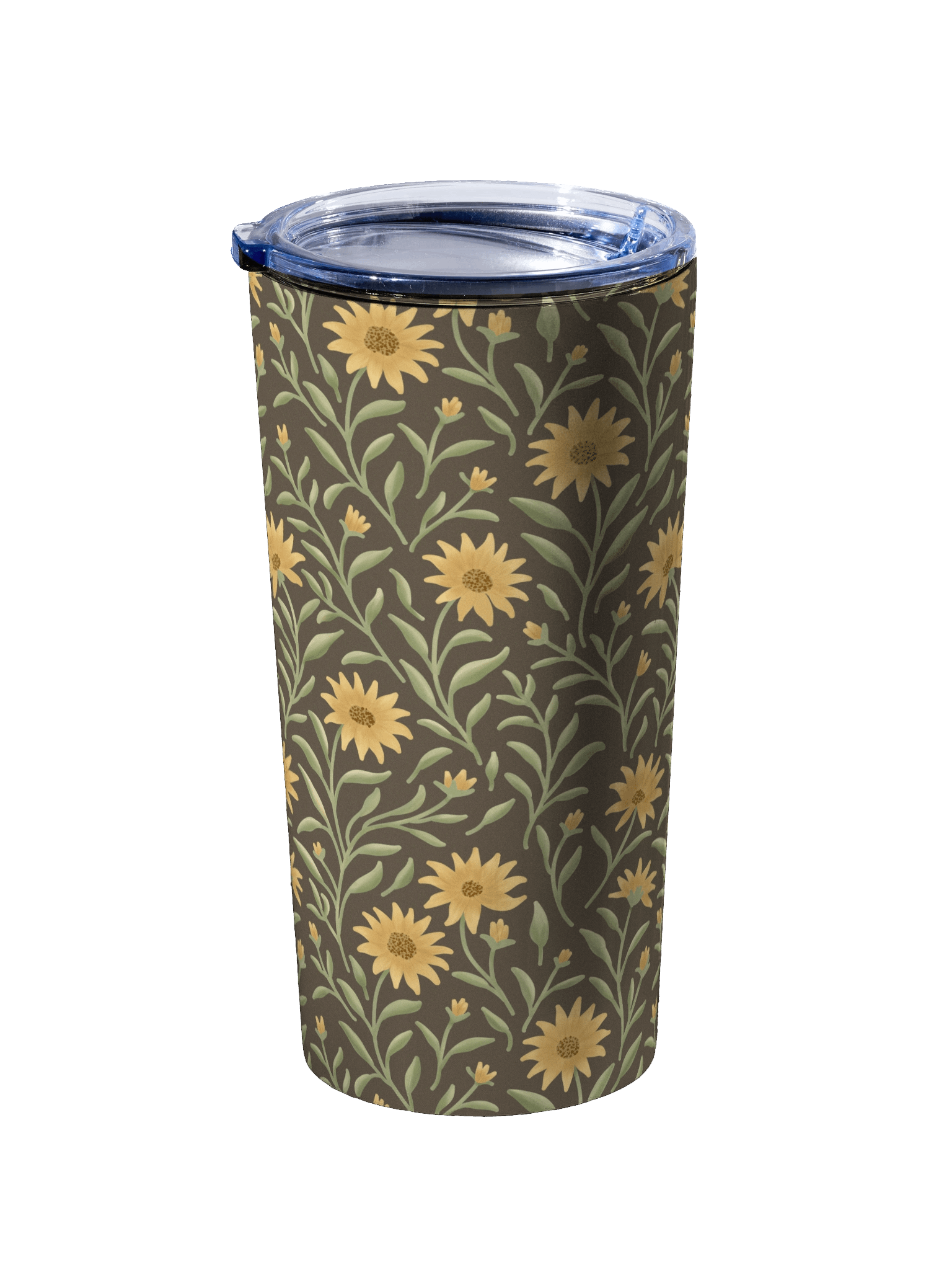 Golden field 20oz stainless steel tumbler. Elegant floral botanical design on dark background product image (2)