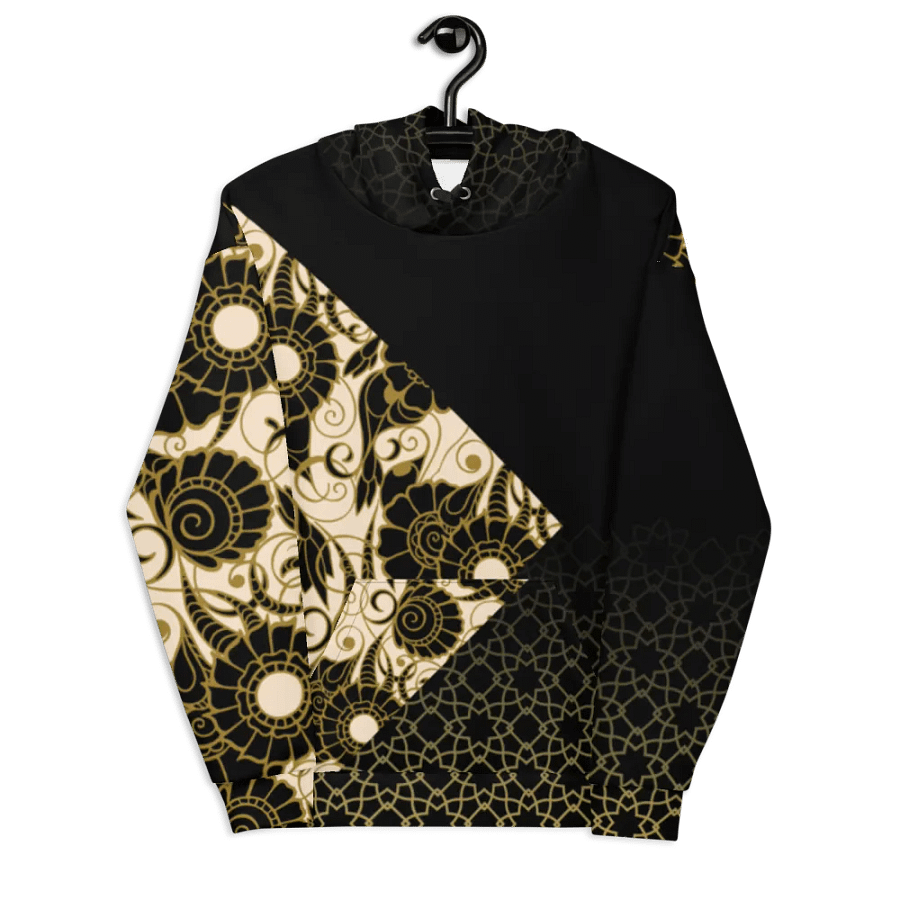 Black And Gold Patterned Hoodie product image (8)