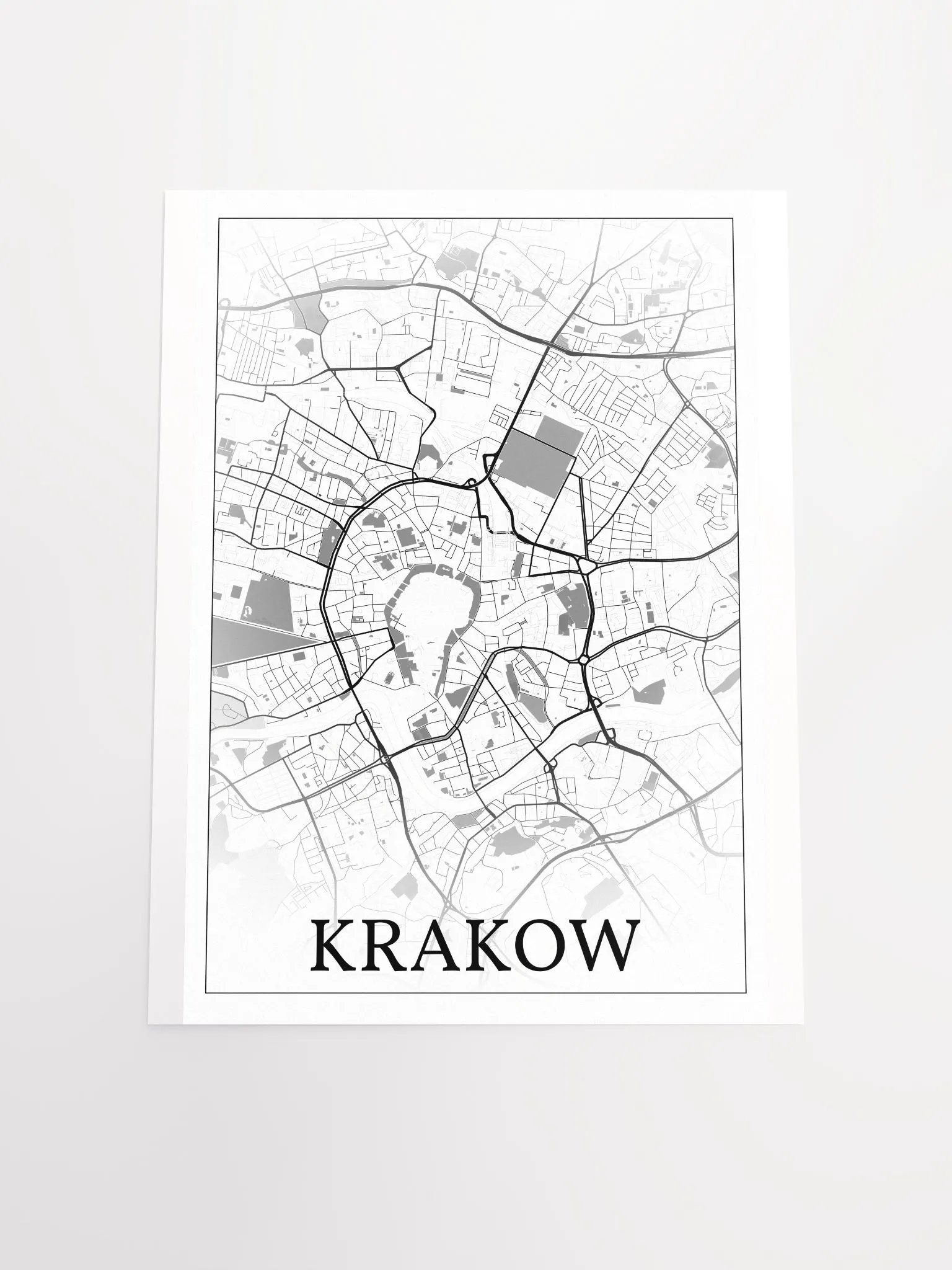 Kraków, Poland, city map print product image (18)
