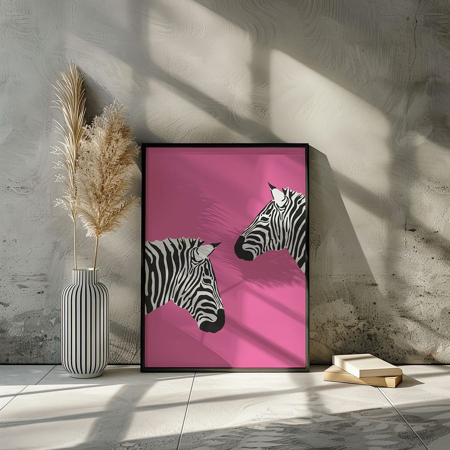 Zebras on Pink Preppy y2k Art Print product image (26)