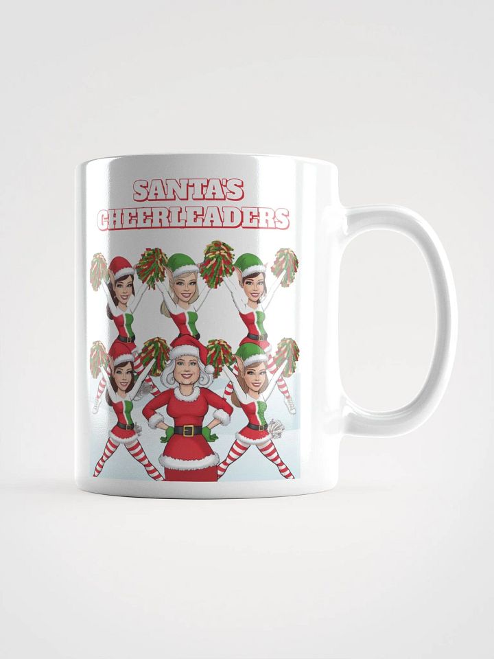 Santa's Cheerleaders Elves Squad White Mug product image (1)