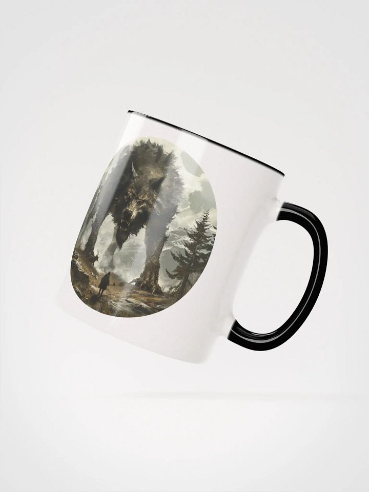Fenrir - The Monstrous Wolf of Norse Mythology Ceramic Mug with Black Color Inside product image (3)