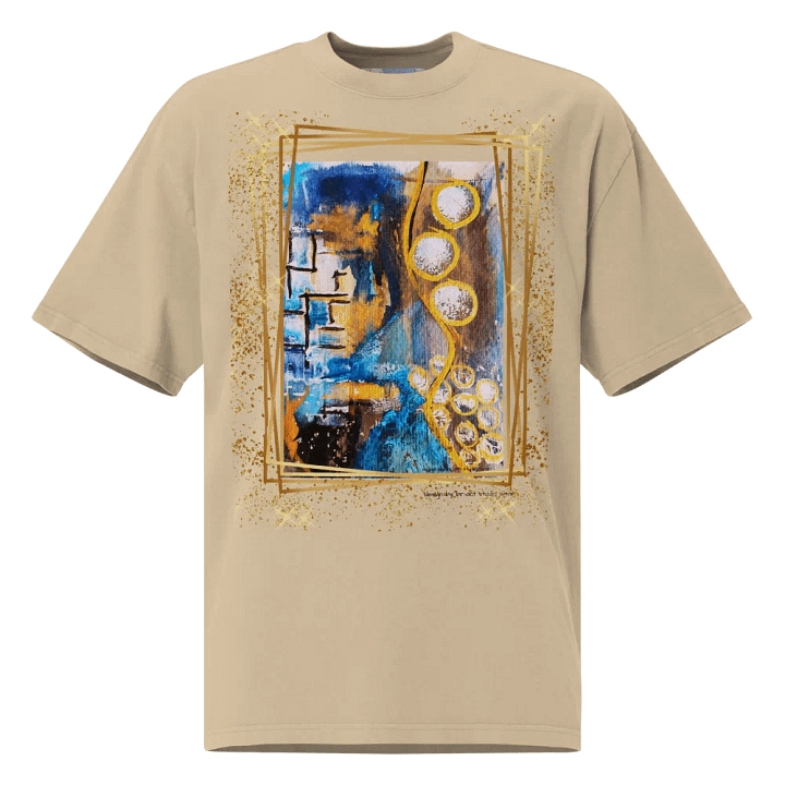 original artwork design with golden frame printed on tshirt product image (1)