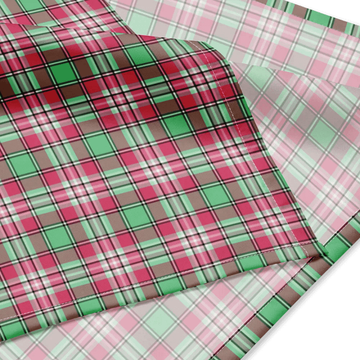 Mint Green and Pink Plaid Bandana product image (2)