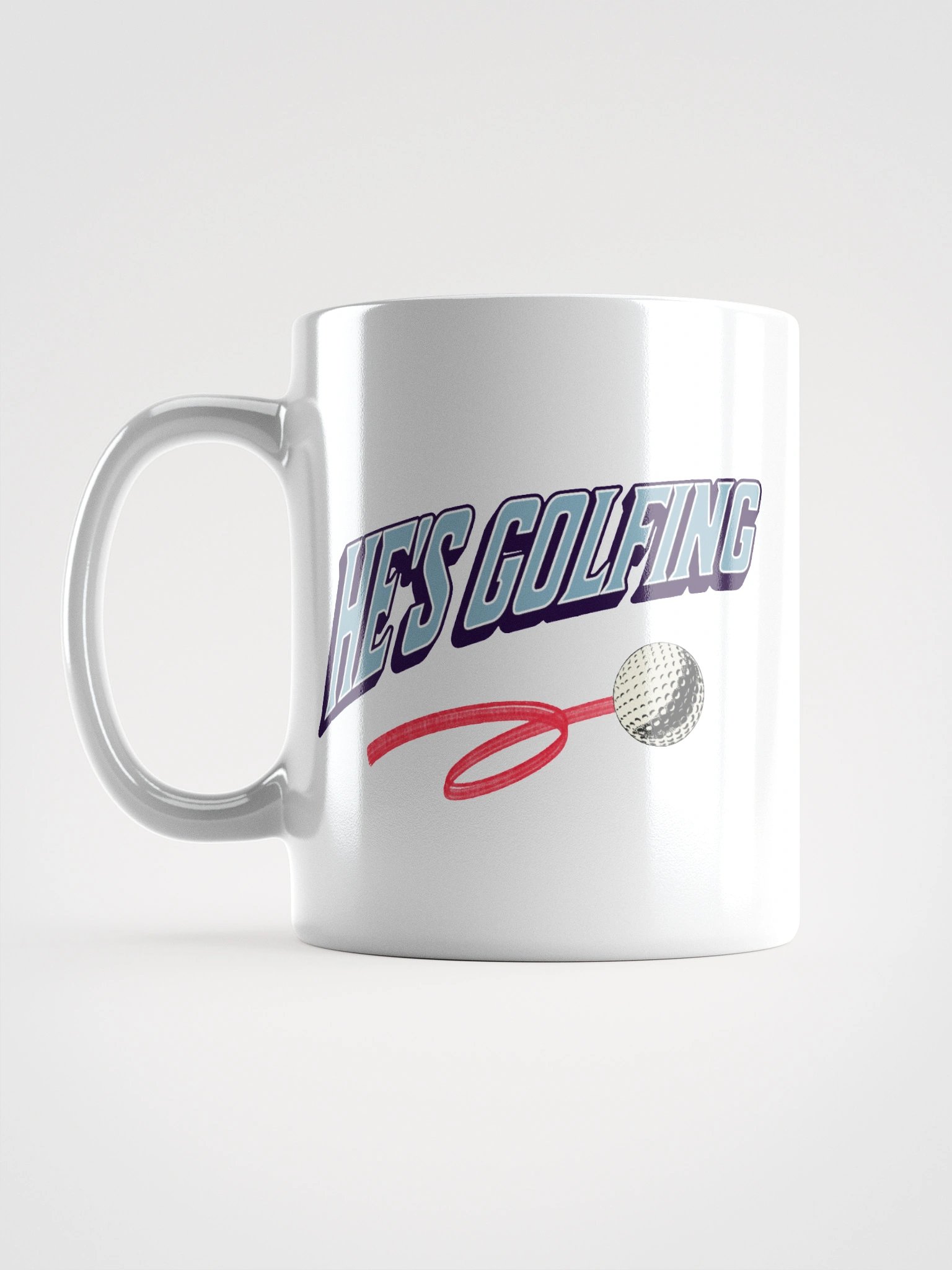Hes Golfing Swinging White Glossy Mug product image (1)