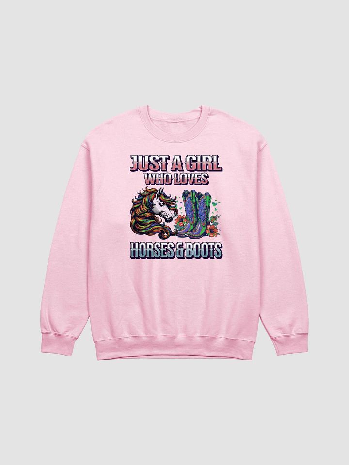 Just A Girl Who Loves Horse and Boots Crewneck Sweatshirt product image (7)
