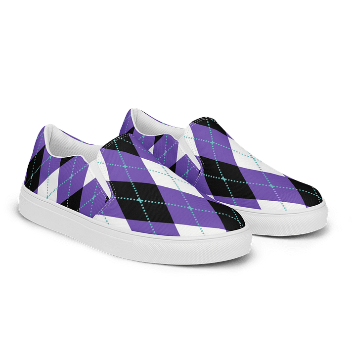 Purple Argyle Women's Slip-On Shoes product image (2)