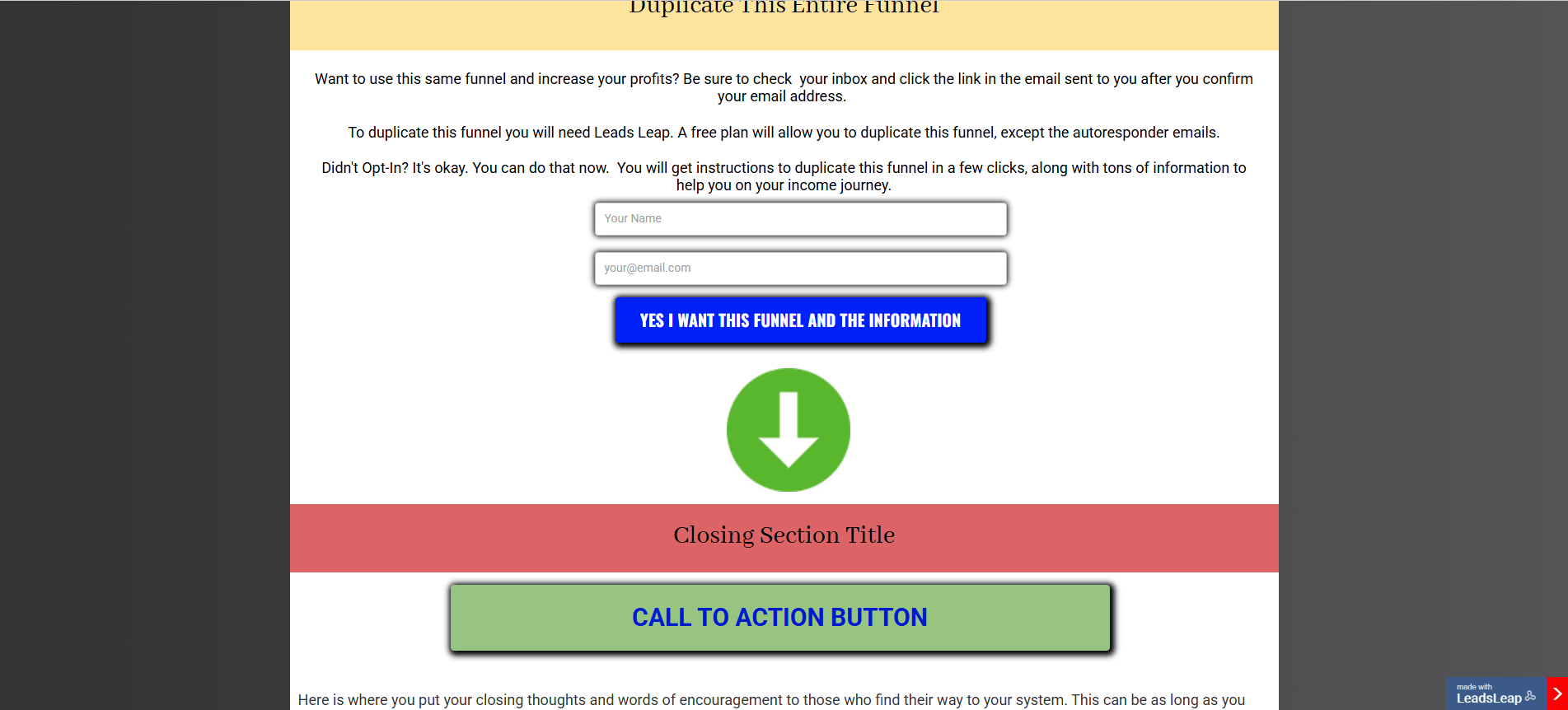 One-Page Marketing System Leads Leap Template product image (4)