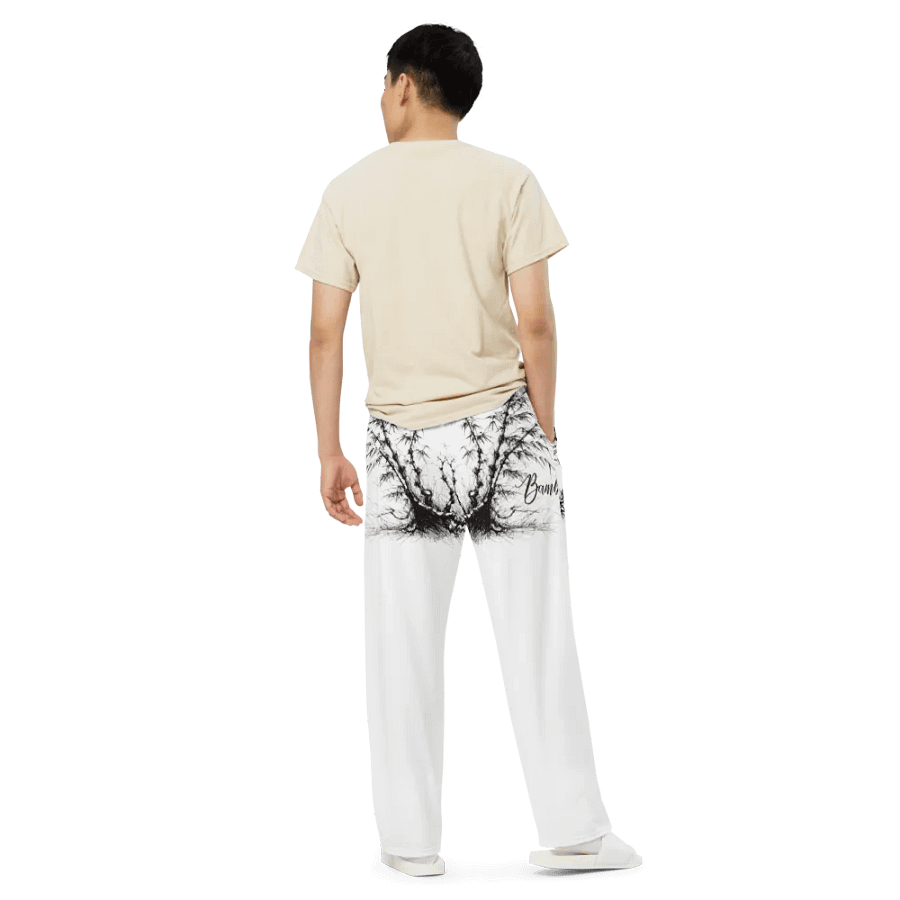 Bamboo Print Unisex Wide-Leg Pants product image (5)