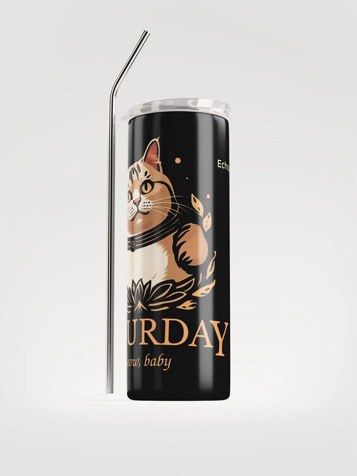 Caturday Stainless Tumbler - Big Orange Kitty - Stable Diffusion product image (1)