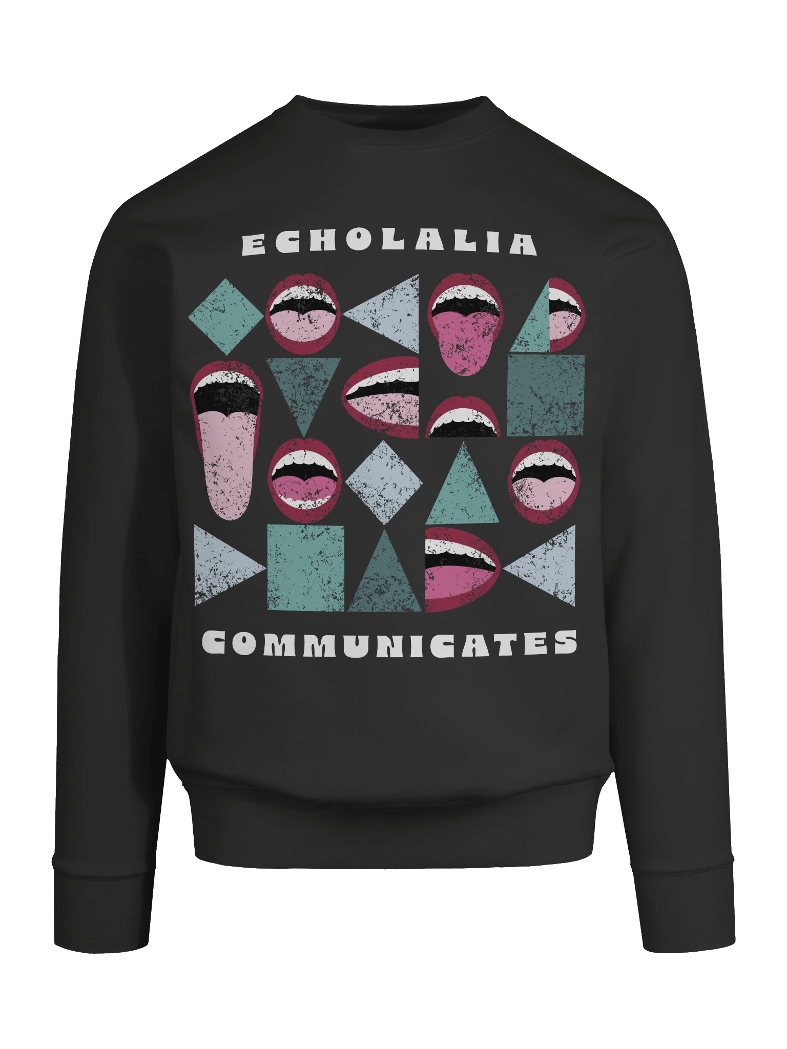 Echolalia Communicates - Unisex Crewneck in Black product image (9)