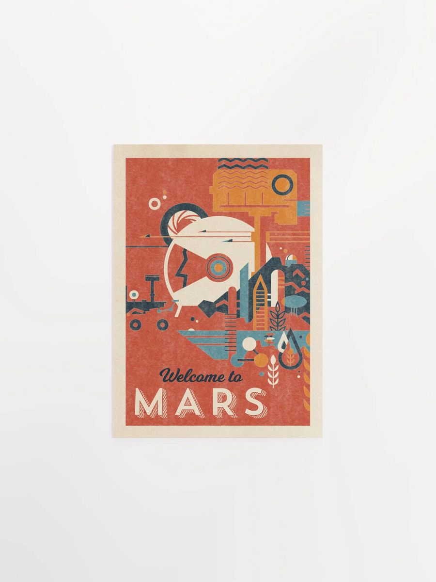 Welcome to Mars — Vintage space poster, retro space art, propaganda poster, retrofuturism art, retro sci-fi print product image (8)