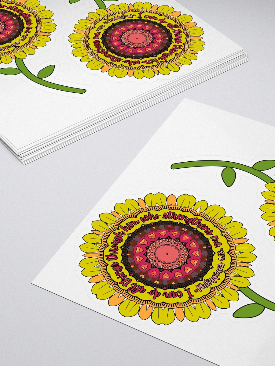 Philippians 4:13 Sunflower Sticker Sheet product image (4)