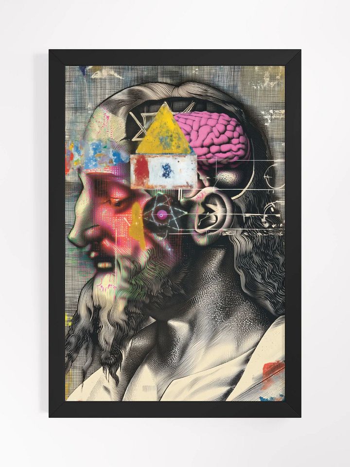 Surreal Jesus Christ Vibrant Ayous Wood Framed Poster product image (1)