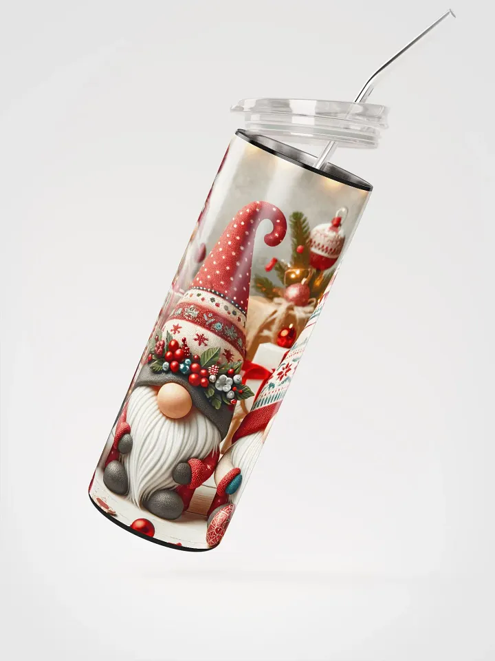 Get into the festive spirit with our Stainless Steel Tumbler featuring adorable Christmas gnomes! 🎅 product image (2)