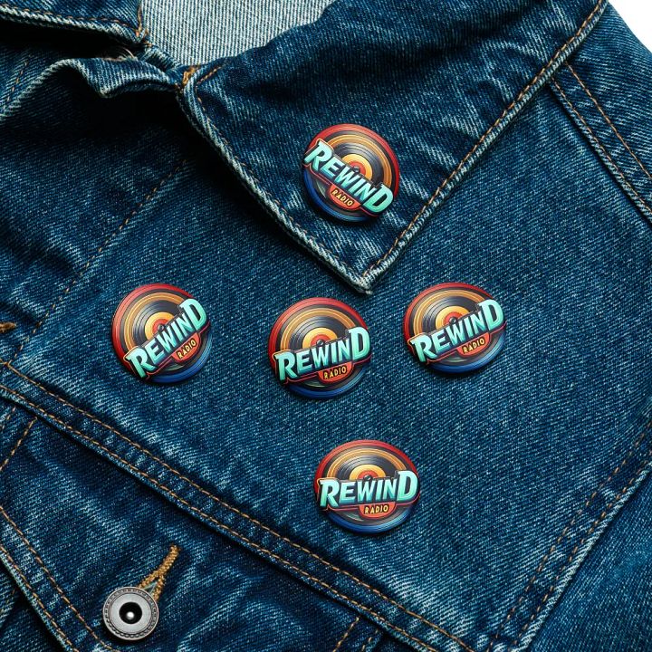 Rewind Radio Pin Button Set product image (2)